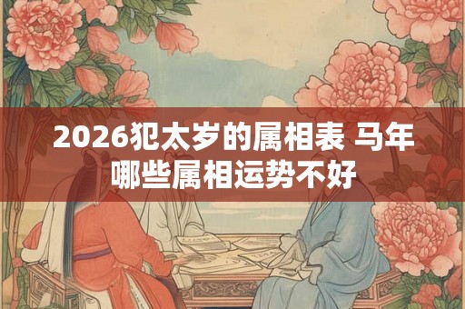2026犯太岁的属相表 马年哪些属相运势不好