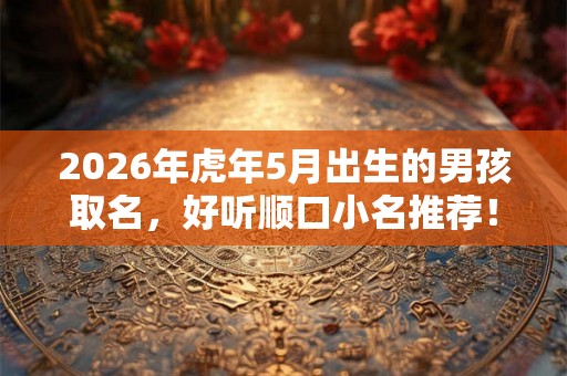 2026年虎年5月出生的男孩取名，好听顺口小名推荐！