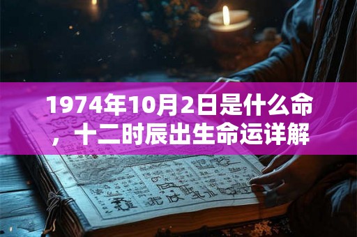 1974年10月2日是什么命，十二时辰出生命运详解