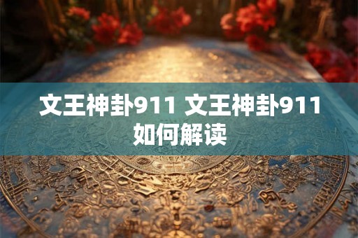 文王神卦911 文王神卦911如何解读