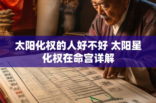 太阳化权的人好不好 太阳星化权在命宫详解
