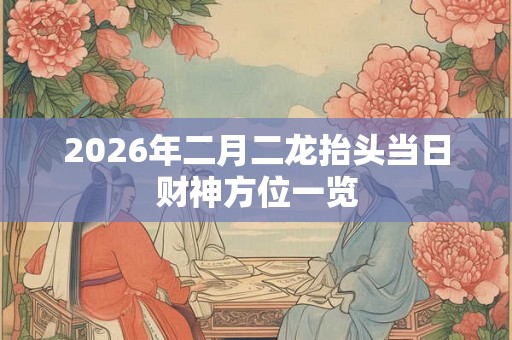 2026年二月二龙抬头当日财神方位一览