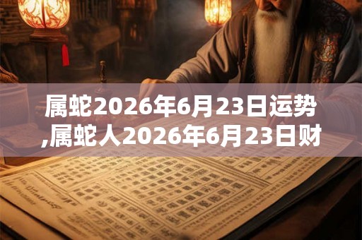 属蛇2026年6月23日运势,属蛇人2026年6月23日财运,生肖蛇2026年6月23日运势