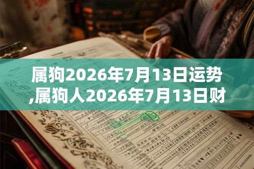 属狗2026年7月13日运势,属狗人2026年7月13日财运,生肖狗2026年7月13日运势 属狗2026年7月13日运势,属狗人2026年7月13日财运,生肖狗2026年7月13日运势