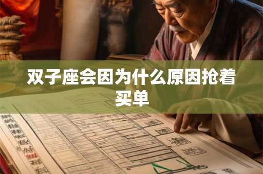 双子座会因为什么原因抢着买单
