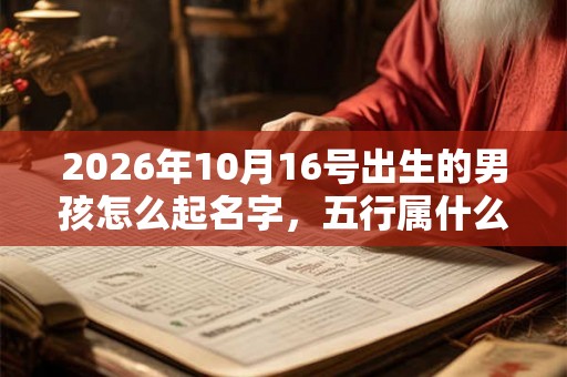 2026年10月16号出生的男孩怎么起名字，五行属什么