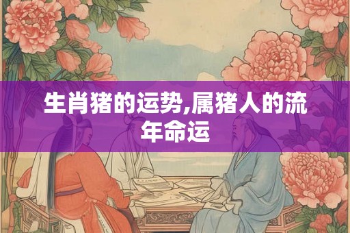 生肖猪的运势,属猪人的流年命运