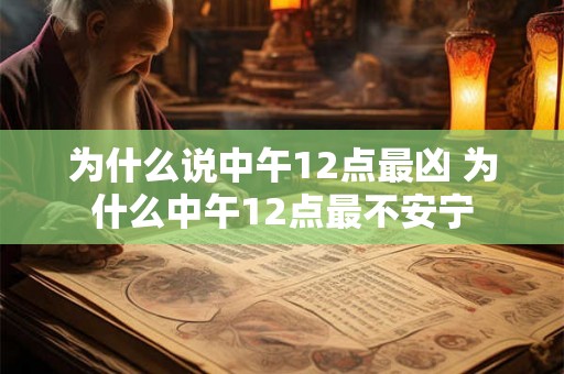 为什么说中午12点最凶 为什么中午12点最不安宁