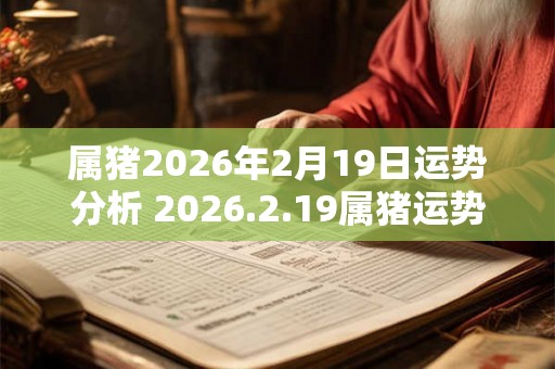 属猪2026年2月19日运势分析 2026.2.19属猪运势分析