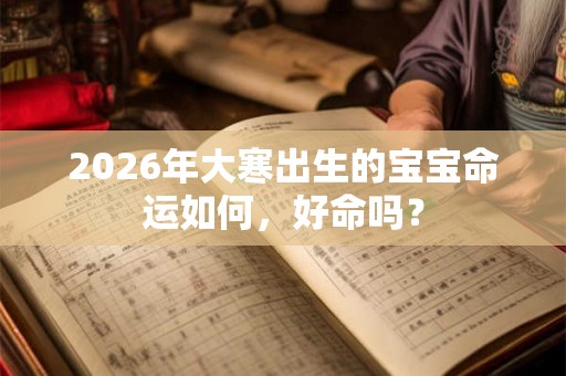 2026年大寒出生的宝宝命运如何，好命吗？