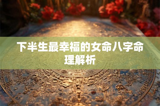 下半生最幸福的女命八字命理解析 下半生最幸福的女命八字命理解析