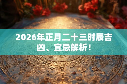 2026年正月二十三时辰吉凶、宜忌解析！