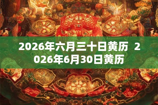 2026年六月三十日黄历  2026年6月30日黄历