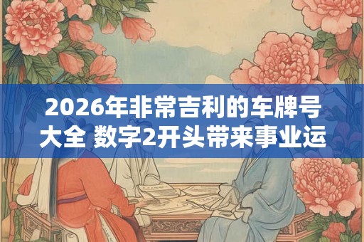 2026年非常吉利的车牌号大全 数字2开头带来事业运 2026年非常吉利的车牌号大全 数字2开头带来事业运