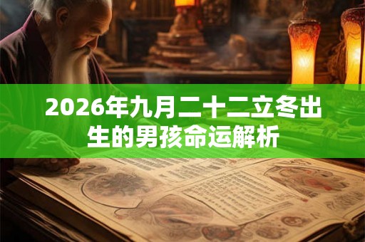 2026年九月二十二立冬出生的男孩命运解析