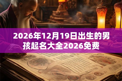 2026年12月19日出生的男孩起名大全2026免费 2026年12月19日出生的男孩起名大全2026免费