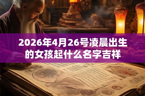 2026年4月26号凌晨出生的女孩起什么名字吉祥