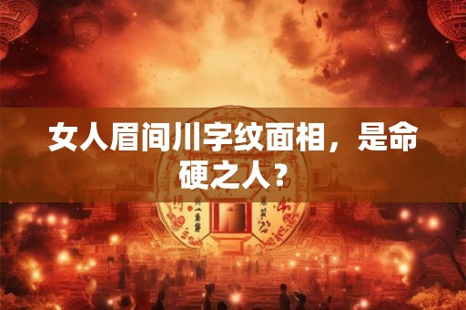 女人眉间川字纹面相，是命硬之人？