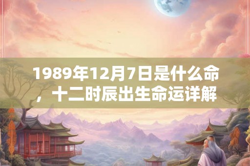 1989年12月7日是什么命，十二时辰出生命运详解