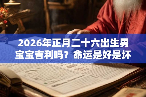 2026年正月二十六出生男宝宝吉利吗？命运是好是坏？