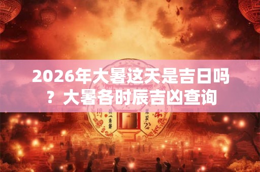 2026年大暑这天是吉日吗？大暑各时辰吉凶查询