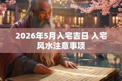 2026年5月入宅吉日 入宅风水注意事项