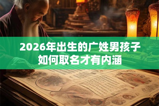 2026年出生的广姓男孩子如何取名才有内涵