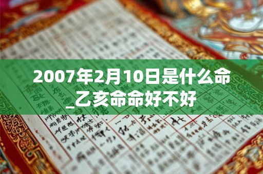 2007年2月10日是什么命_乙亥命命好不好