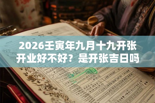 2026壬寅年九月十九开张开业好不好？是开张吉日吗