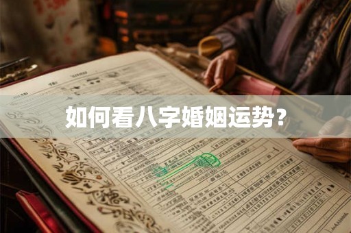 如何看八字婚姻运势? 如何看八字婚姻运势?