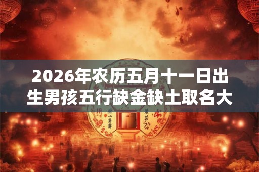 2026年农历五月十一日出生男孩五行缺金缺土取名大全