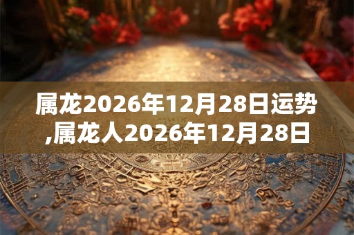 属龙2026年12月28日运势,属龙人2026年12月28日财运,生肖龙2026年12月28日运势