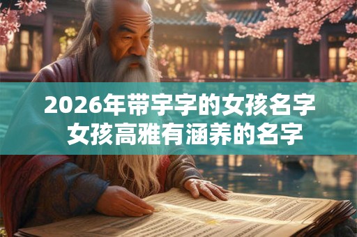 2026年带宇字的女孩名字 女孩高雅有涵养的名字 2026年带宇字的女孩名字 女孩高雅有涵养的名字