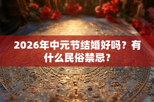 2026年中元节结婚好吗？有什么民俗禁忌？