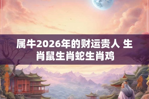 属牛2026年的财运贵人 生肖鼠生肖蛇生肖鸡 属牛2026年的财运贵人 生肖鼠生肖蛇生肖鸡