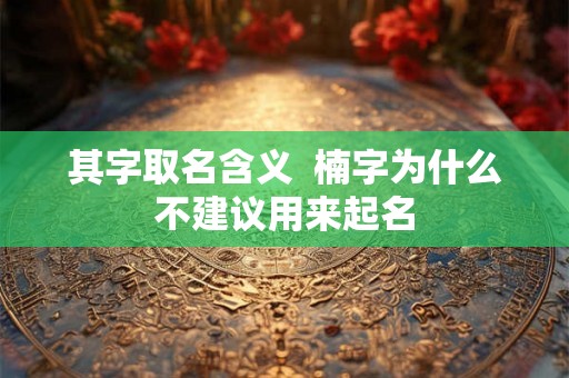 其字取名含义  楠字为什么不建议用来起名