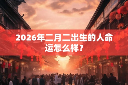 2026年二月二出生的人命运怎么样？
