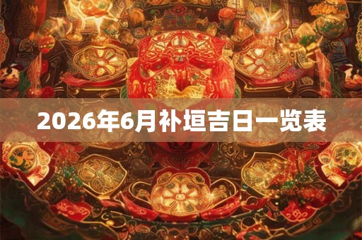 2026年6月补垣吉日一览表 2026年6月补垣吉日一览表