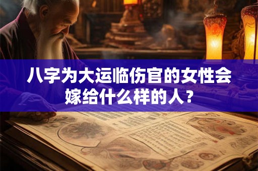 八字为大运临伤官的女性会嫁给什么样的人? 八字为大运临伤官的女性会嫁给什么样的人?