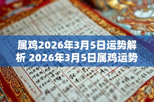 属鸡2026年3月5日运势解析 2026年3月5日属鸡运势分析