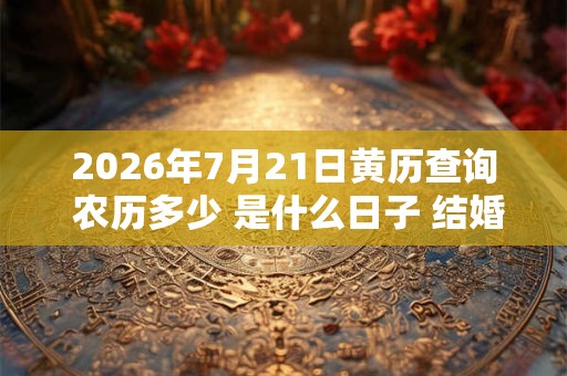 2026年7月21日黄历查询 农历多少 是什么日子 结婚吉时