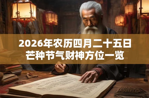 2026年农历四月二十五日芒种节气财神方位一览