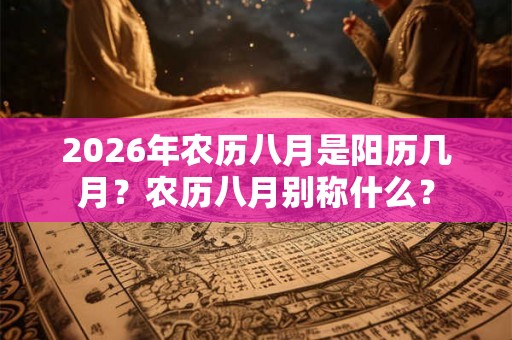 2026年农历八月是阳历几月？农历八月别称什么？