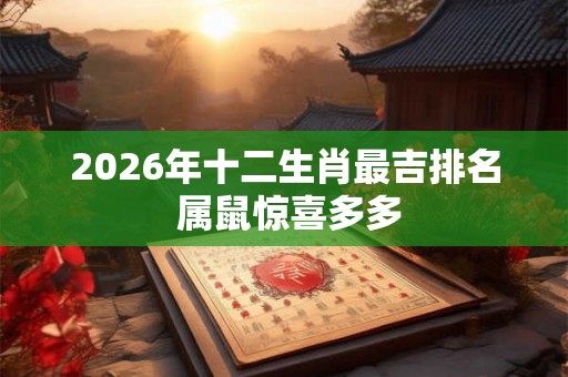 2026年十二生肖最吉排名 属鼠惊喜多多