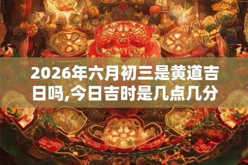 2026年六月初三是黄道吉日吗,今日吉时是几点几分
