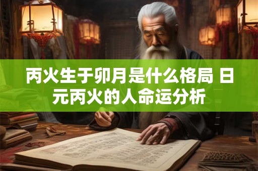 丙火生于卯月是什么格局 日元丙火的人命运分析