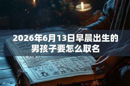 2026年6月13日早晨出生的男孩子要怎么取名 2026年6月13日早晨出生的男孩子要怎么取名