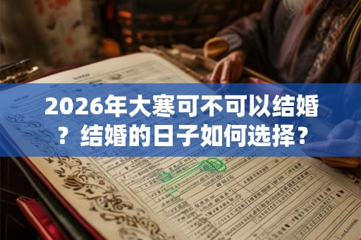 2026年大寒可不可以结婚?结婚的日子如何选择? 2026年大寒可不可以结婚?结婚的日子如何选择?