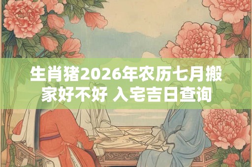 生肖猪2026年农历七月搬家好不好 入宅吉日查询