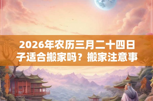 2026年农历三月二十四日子适合搬家吗？搬家注意事项？